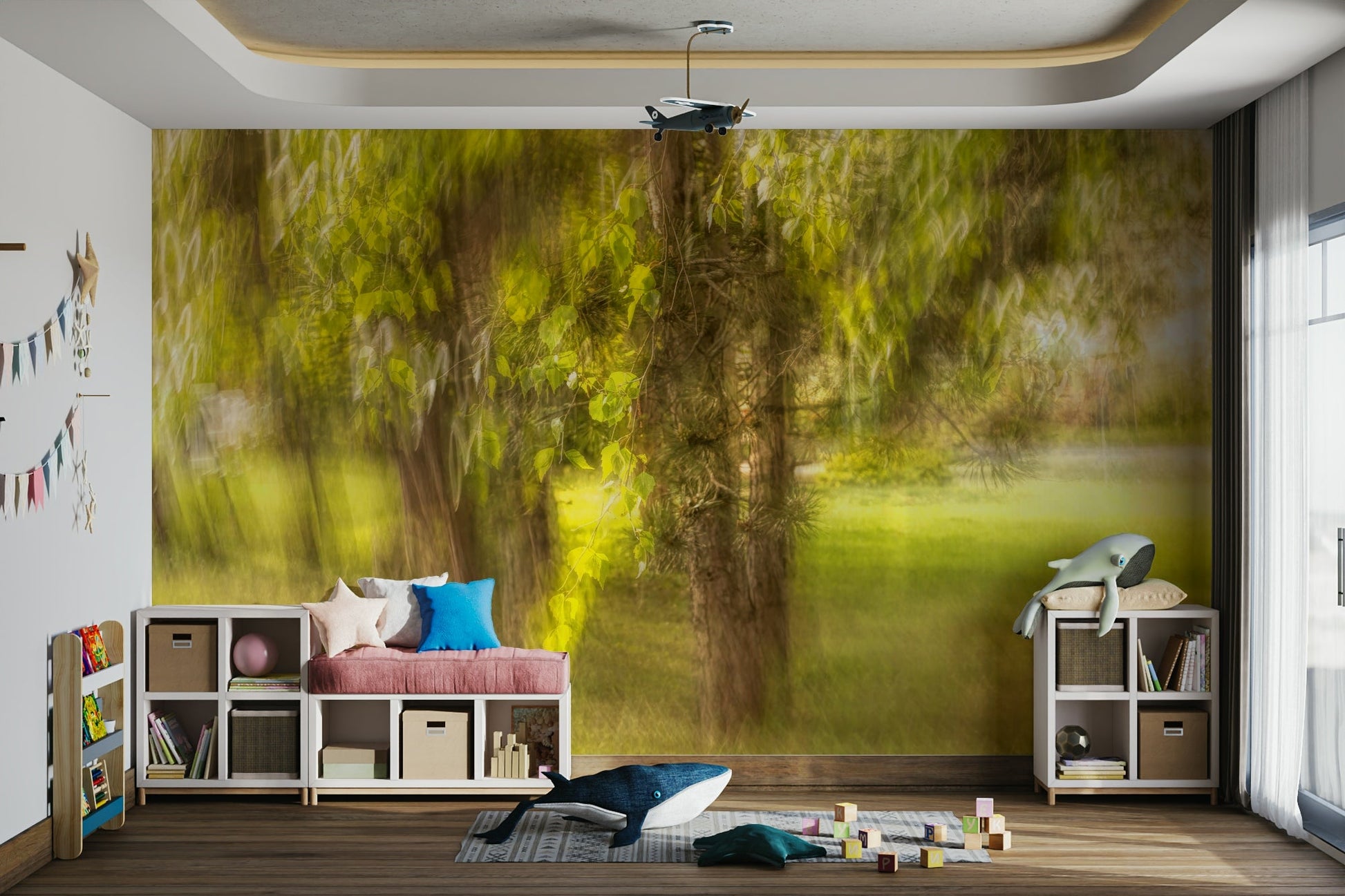 Artistic rendering of forest tranquility.

