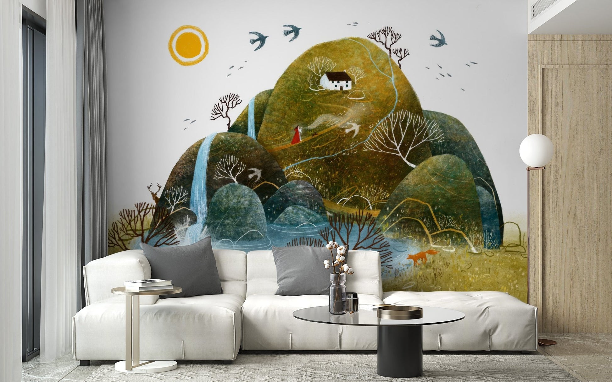 Serene Nature Wall Mural - Giffywalls