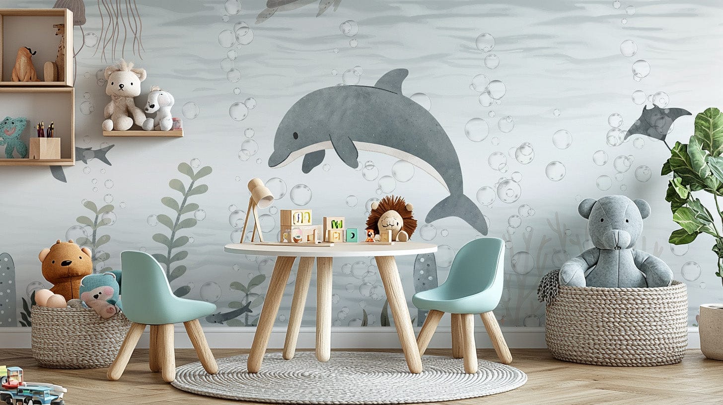 Serene Ocean Life Wallpaper Mural for tranquil walls B830