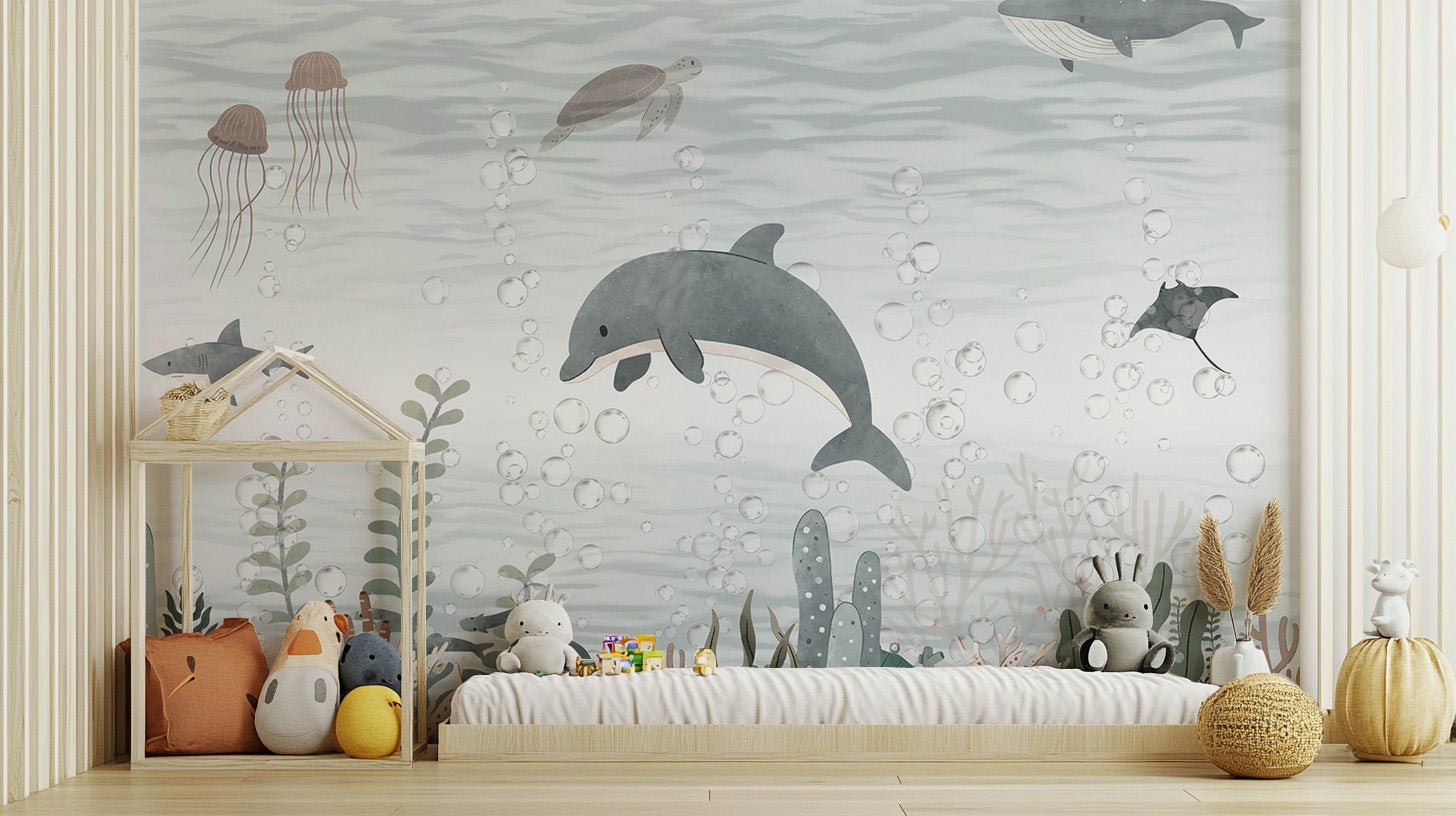 Relaxing Serene Ocean Life Wallpaper mural design B830
