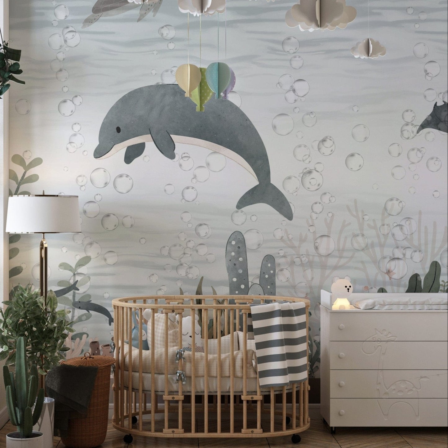 Vibrant Serene Ocean Life Wallpaper Mural details B830