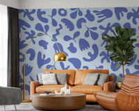 Office room with Serene Organic wall mural and blue movement, GD9314