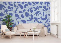 Study room with Serene Organic wall mural and blue movement, GD9314