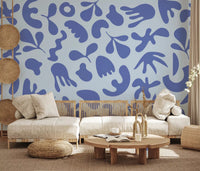 Soft abstract foliage shown in Serene Organic Flow wall mural, GD9314