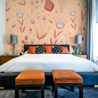 Tropical floral and leaf wallpaper for walls

