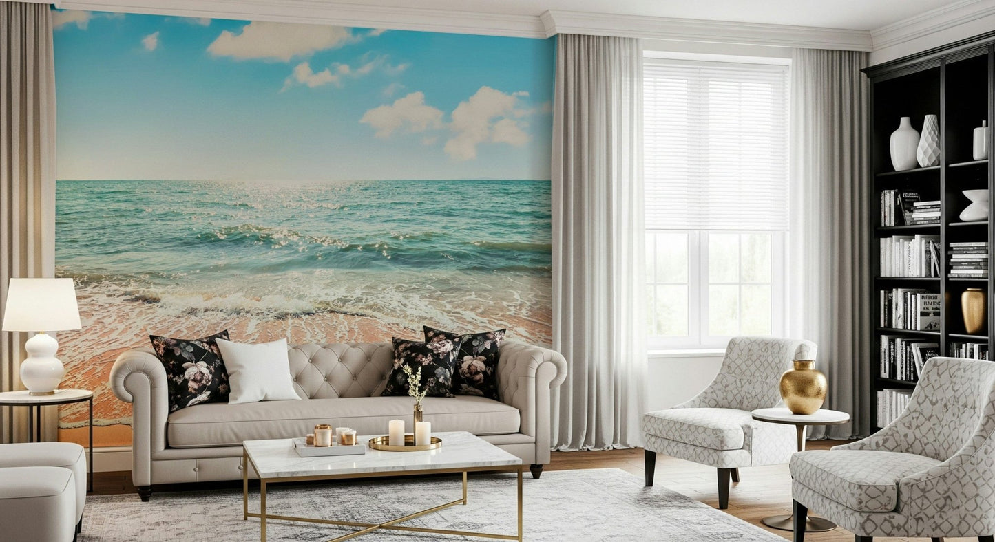 Serene, pristine beach Wall Mural
