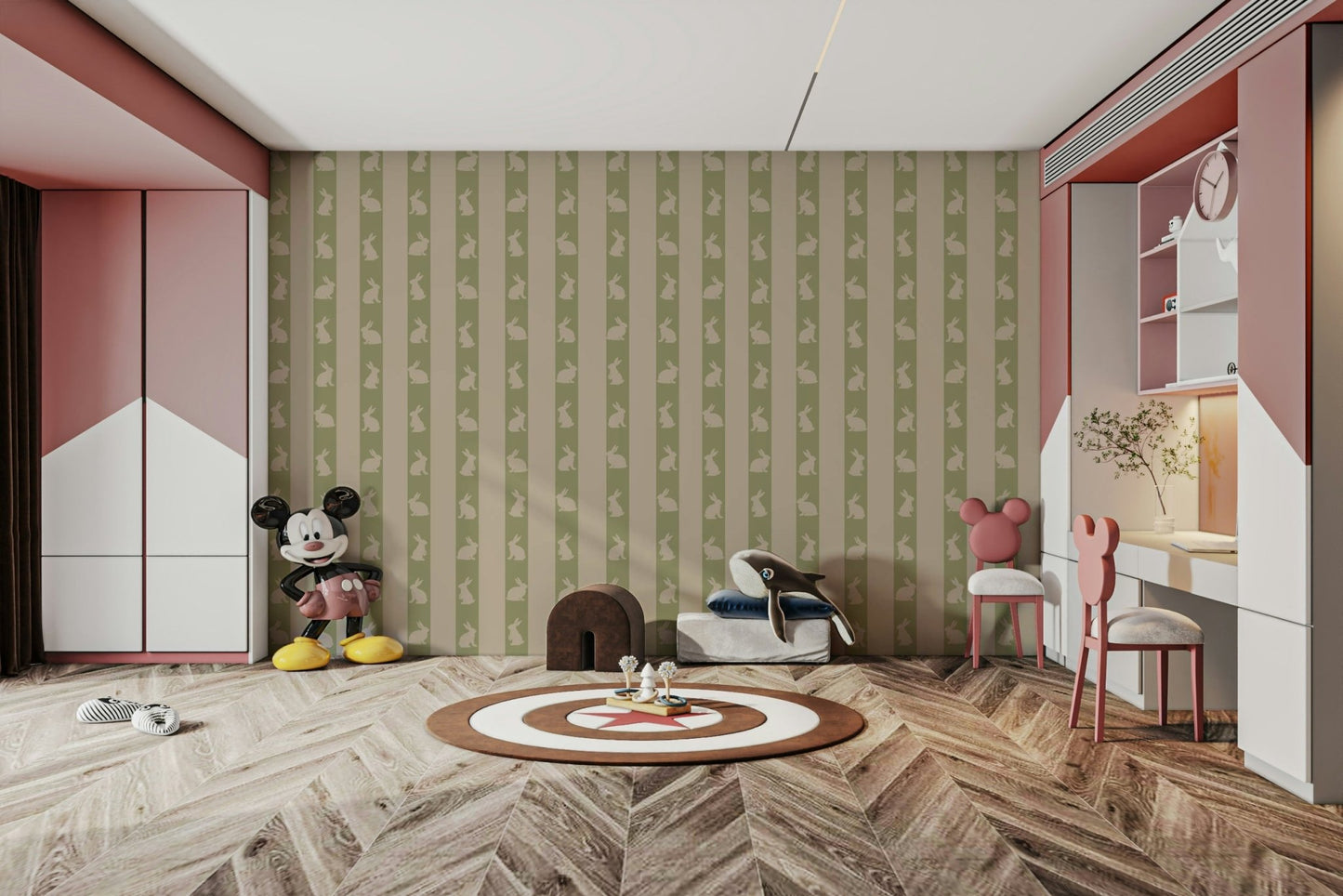 The composition is a structured, repeating pattern.

