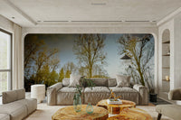 The wallpaper is applied seamlessly, making the view feel realistic.

