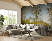 The room feels calm and spacious due to the open landscape.

