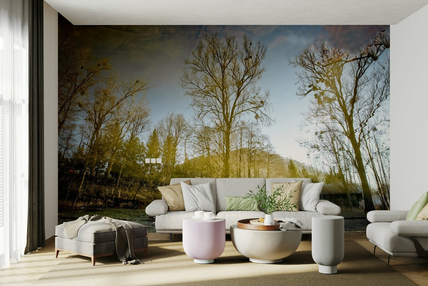 A large-scale nature photography print of a peaceful scene.