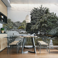 Serene Lakeside Scene Wallpaper Art
