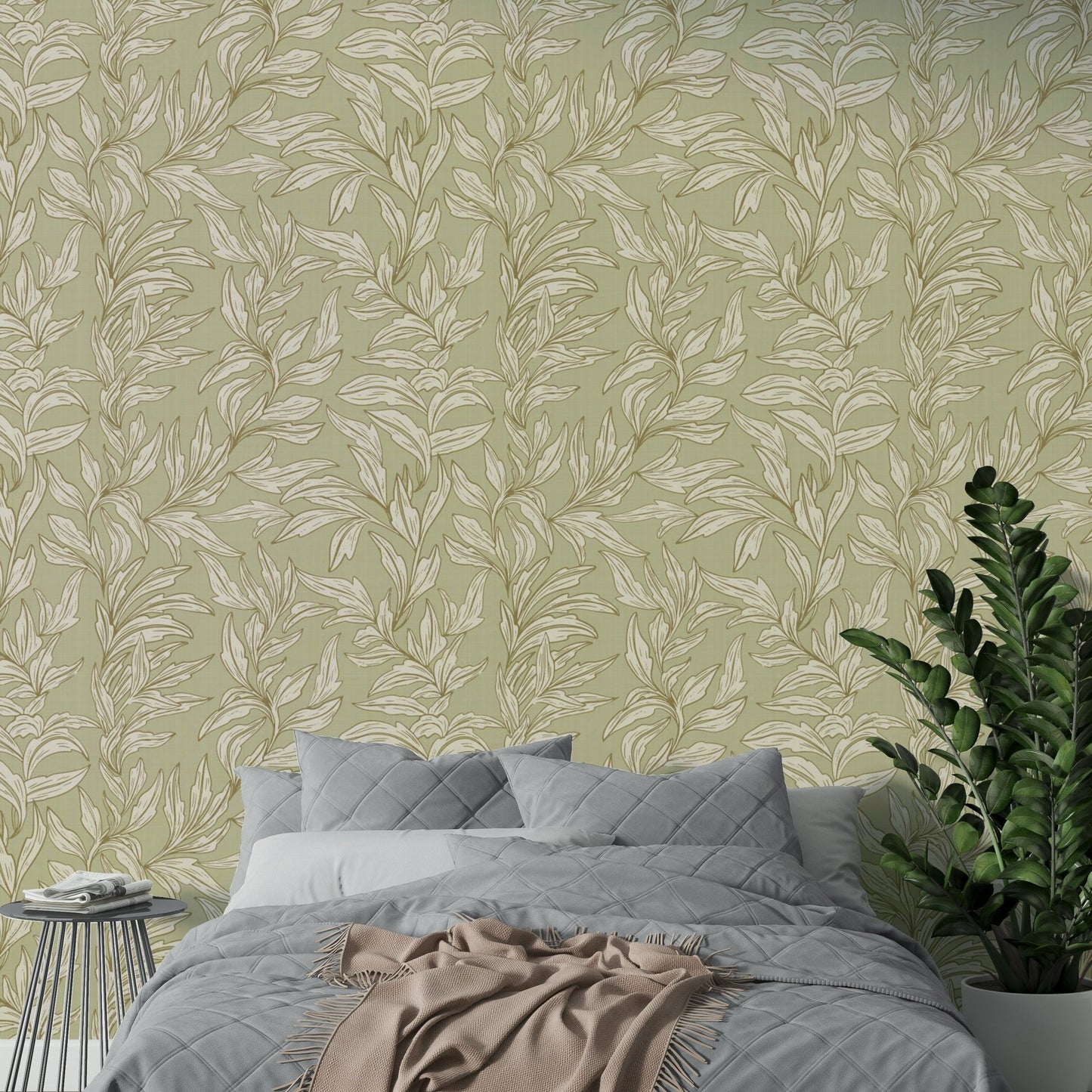 Serene Sage Botanical Wallpaper⁠