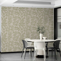 Soft botanical mural wallpaper design

