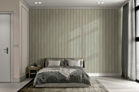 Minimal sage stripe wallpaper for calming interiors


