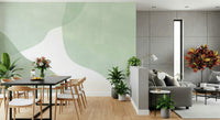 A contemplative gentle green wallpaper mural for a feature wall.