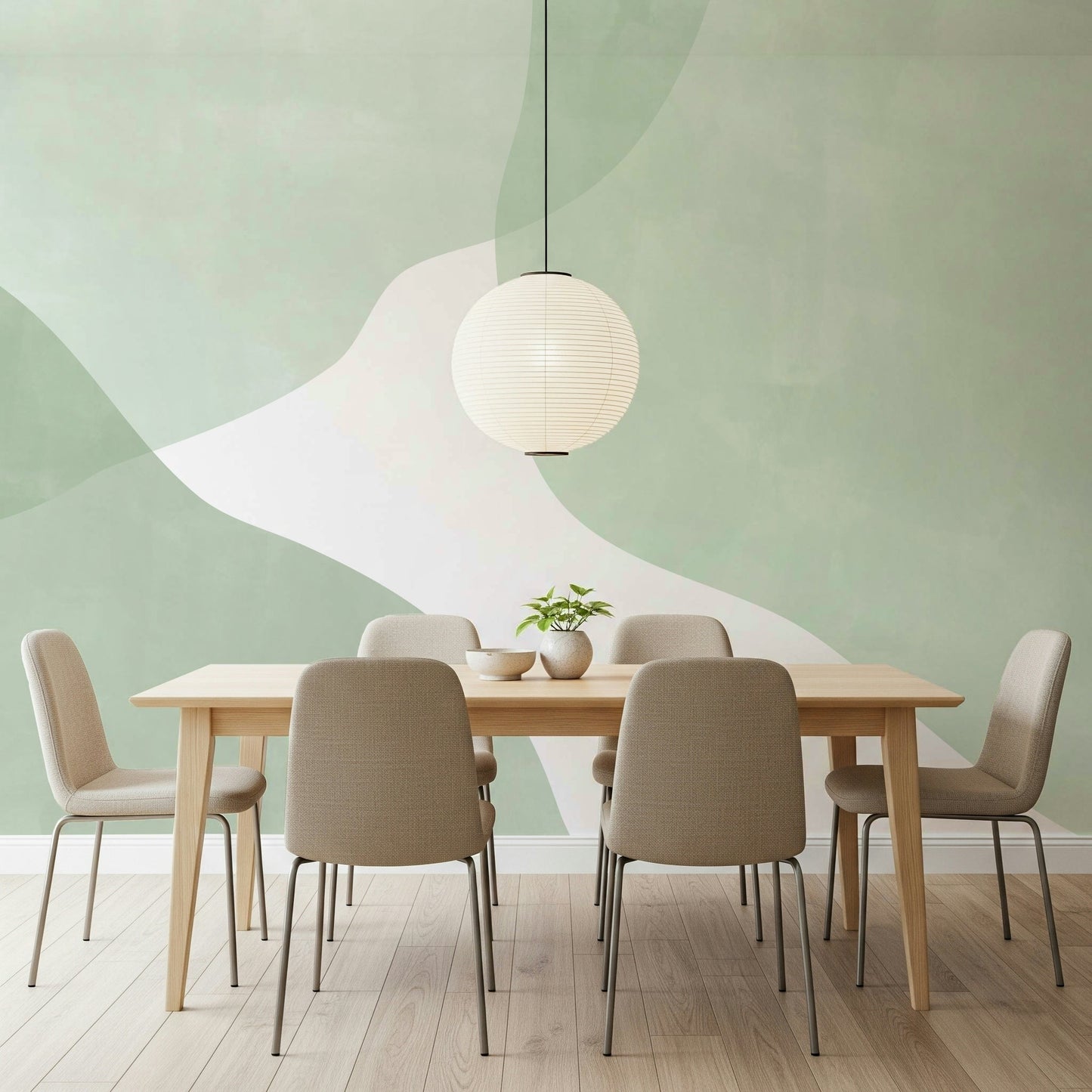 A tranquil subtle color wash wall mural for your decor.