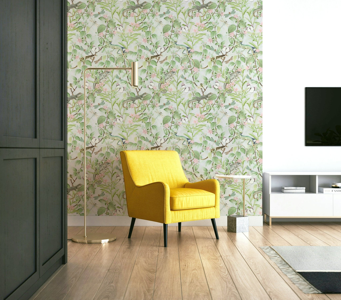 Serene Sanctuary: Botanical Dreamscape Wallpaper⁠