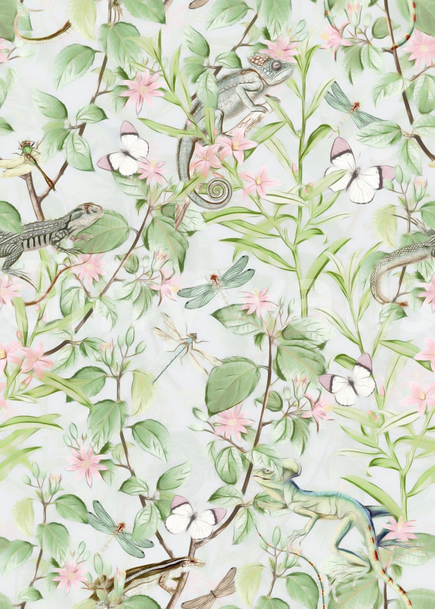 Serene Sanctuary: Botanical Dreamscape Wallpaper⁠