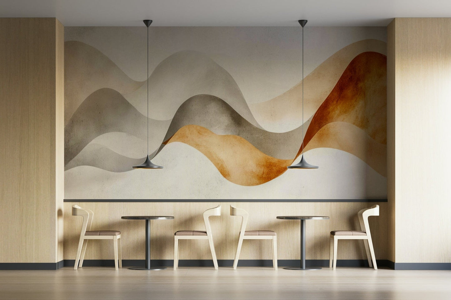Relaxing space with warm sand wall mural

