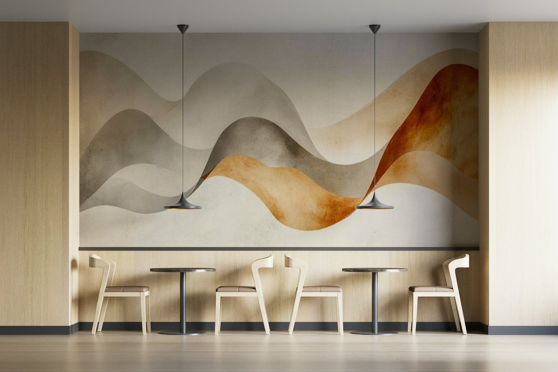 Relaxing space with warm sand wall mural

