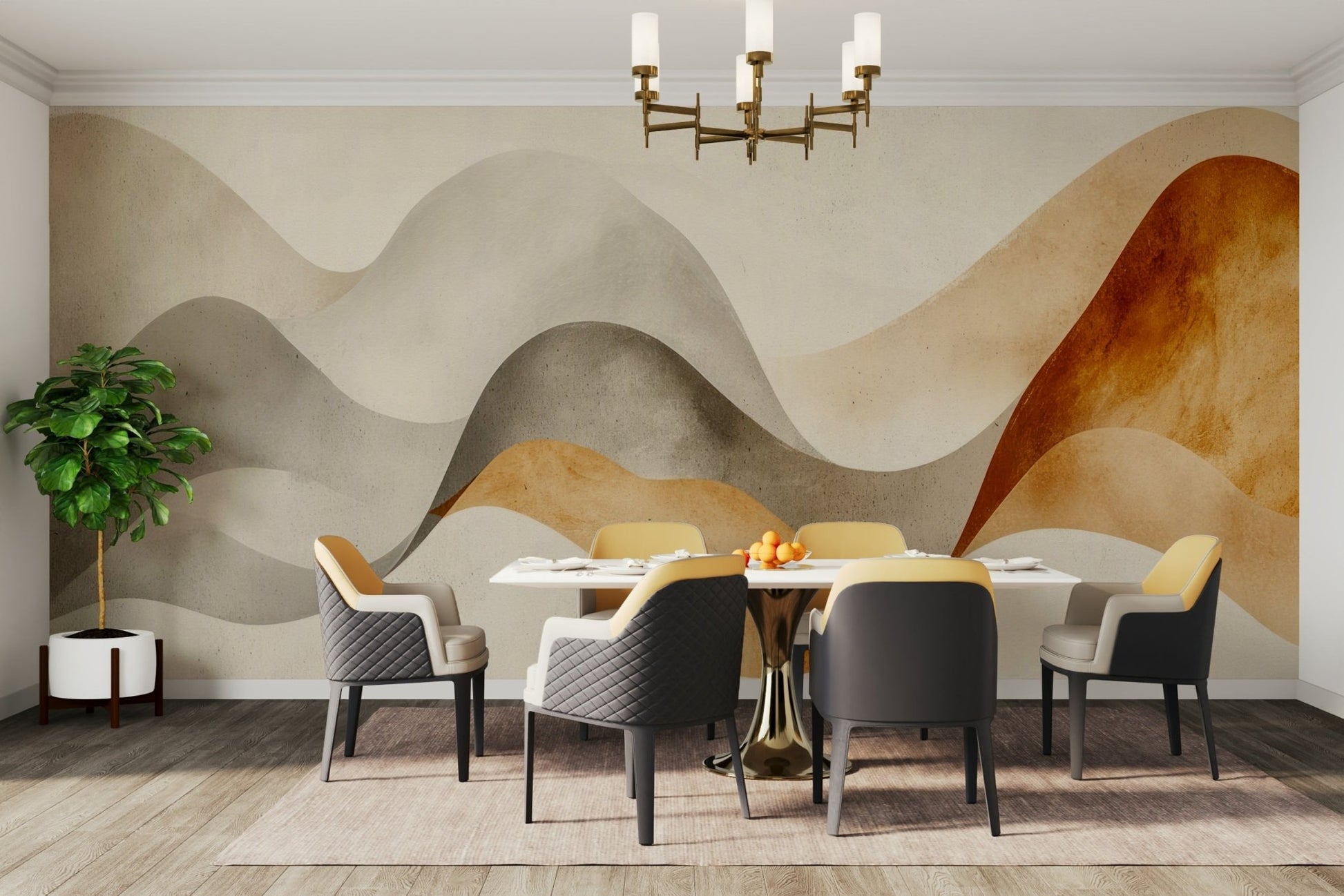 Warm beige tones sand mural wallpaper

