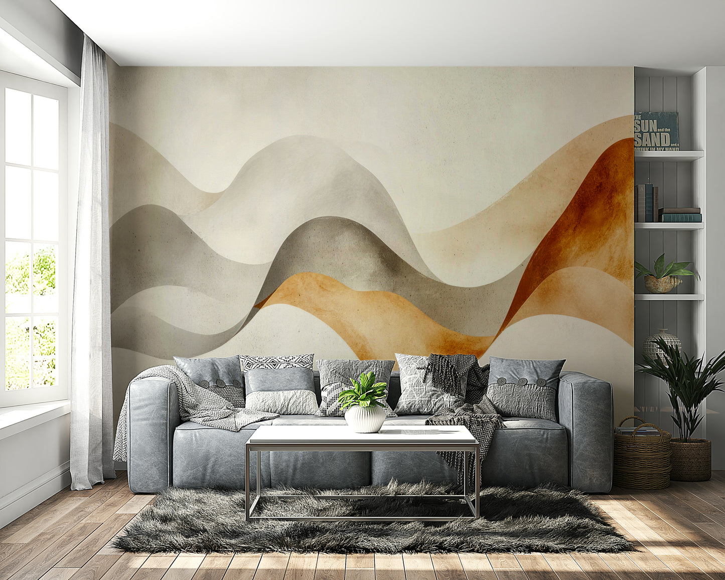 Durable wallpaper for walls with natural design

