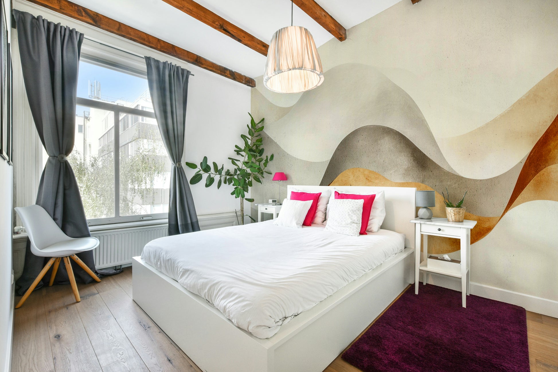 Close-up of serene sands mural texture

