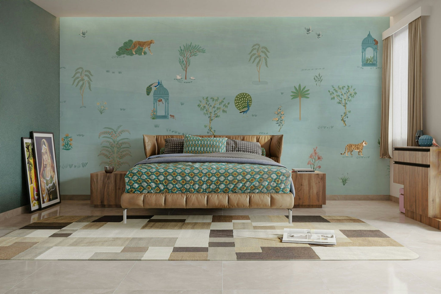 A peaceful savannah scene with friendly, stylized animals. GD4091

