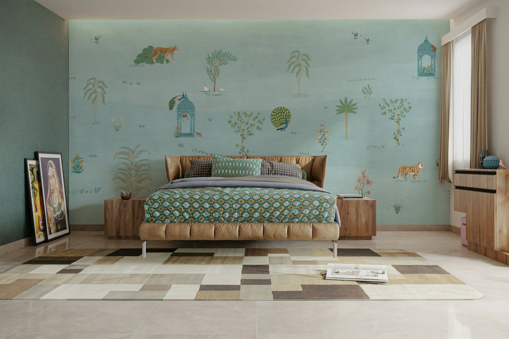 A peaceful savannah scene with friendly, stylized animals. GD4091

