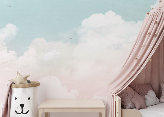 Serene sky wallpaper with soft pastel clouds