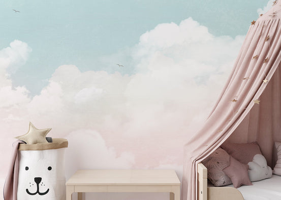 Serene sky wallpaper with soft pastel clouds, B418