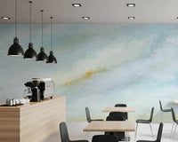 Detailed watercolor strokes and light textures of the Serene Sky Whisper Wall Mural.