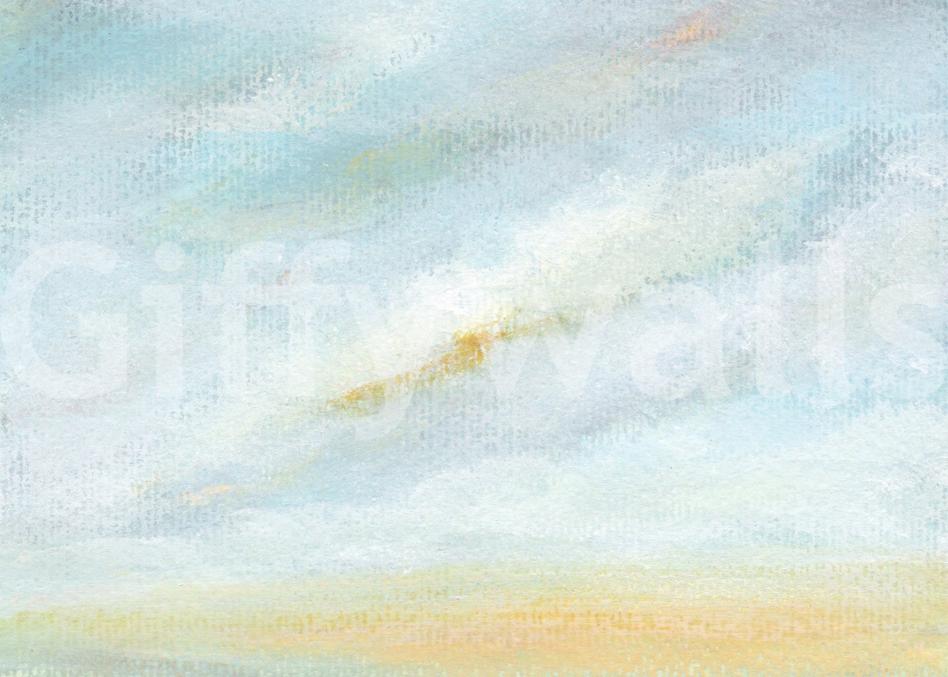 Close view of the canvas surface detail on the Serene Sky Whisper Wall Mural grain.