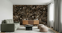 Sitting room with the harmonious Serene Songbirds Wall Mural backdrop., GD6289
