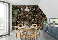 Soft watercolor art of the Serene Songbirds Wall Mural., GD6289