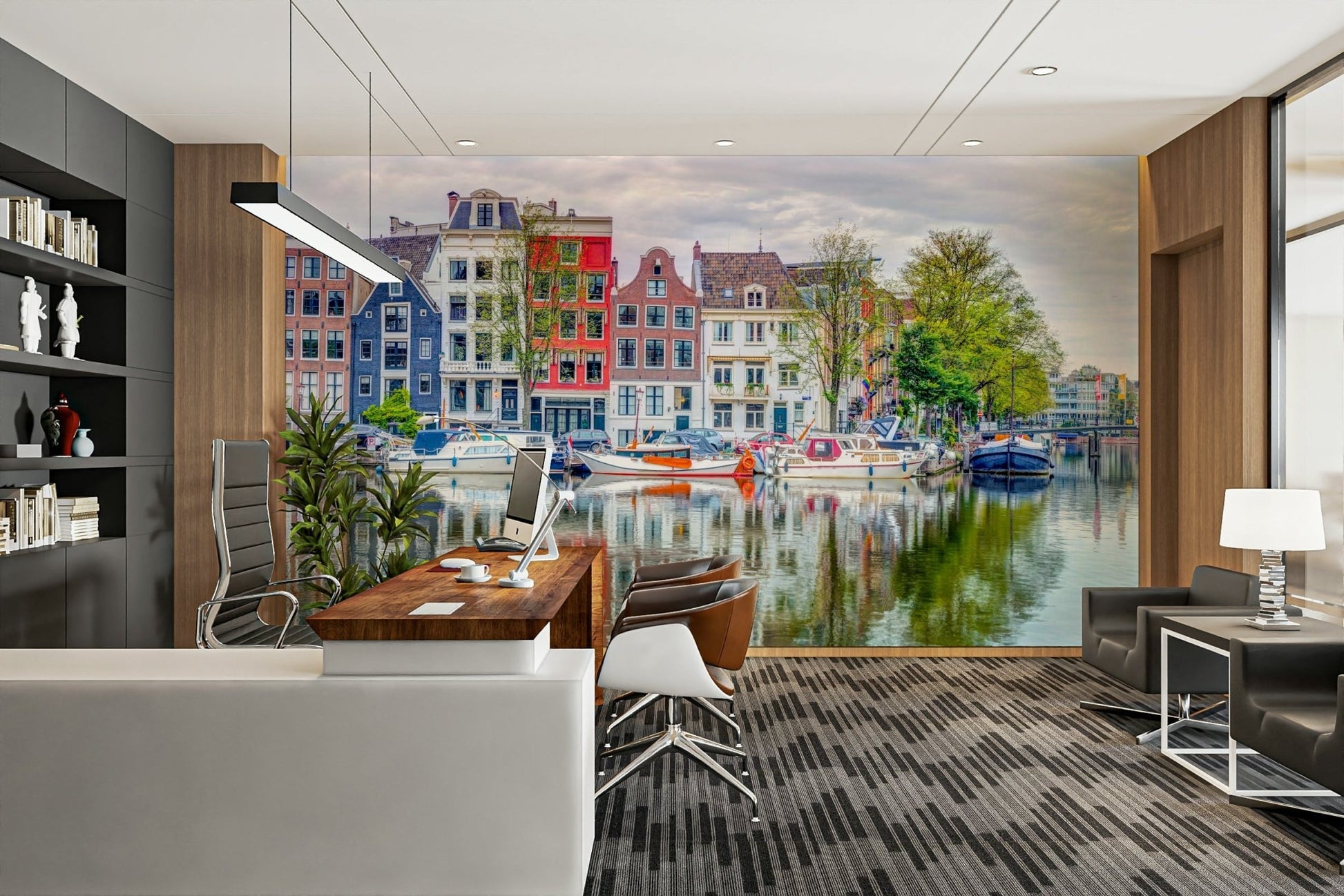Serene Splendor of Amsterdam Reflections Wall Mural