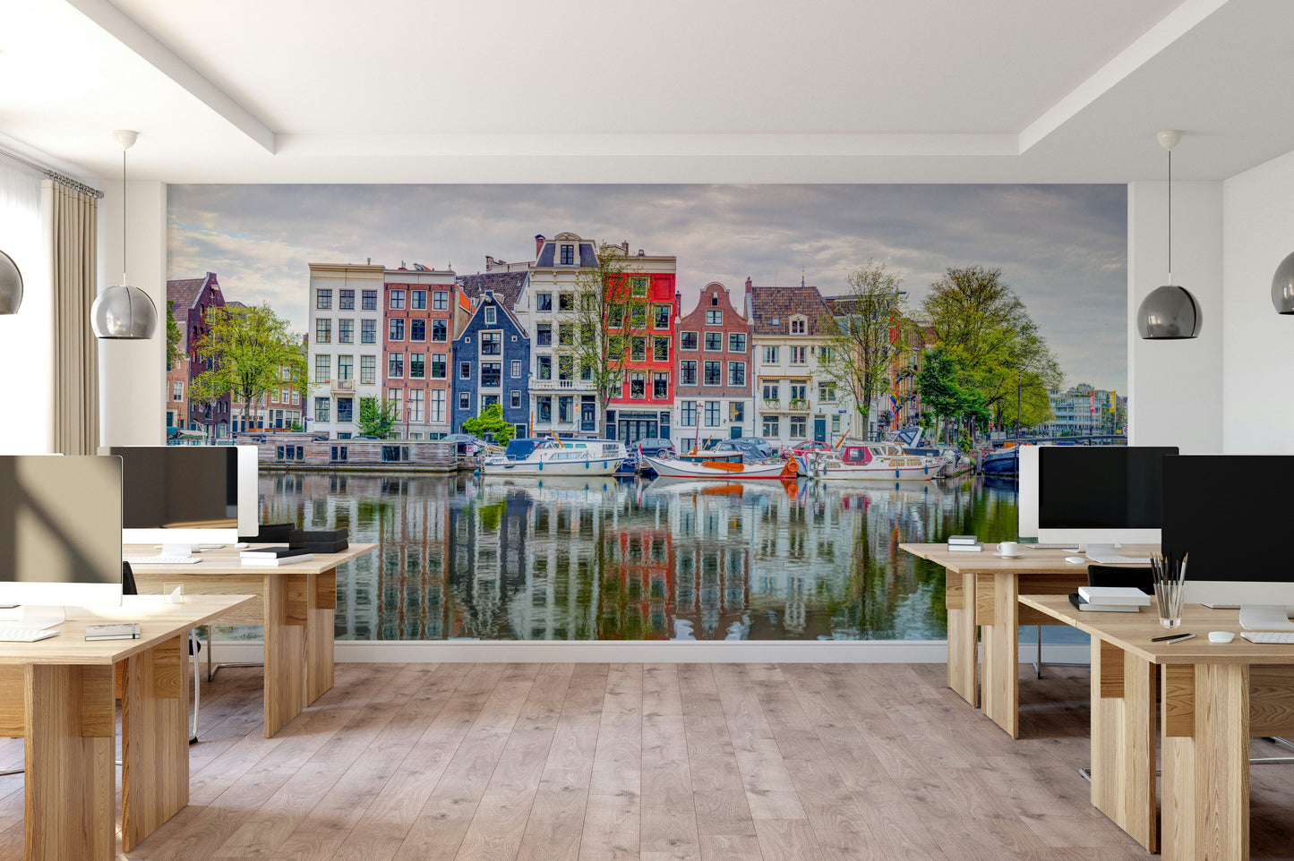 Serene Splendor of Amsterdam Reflections Wall Mural