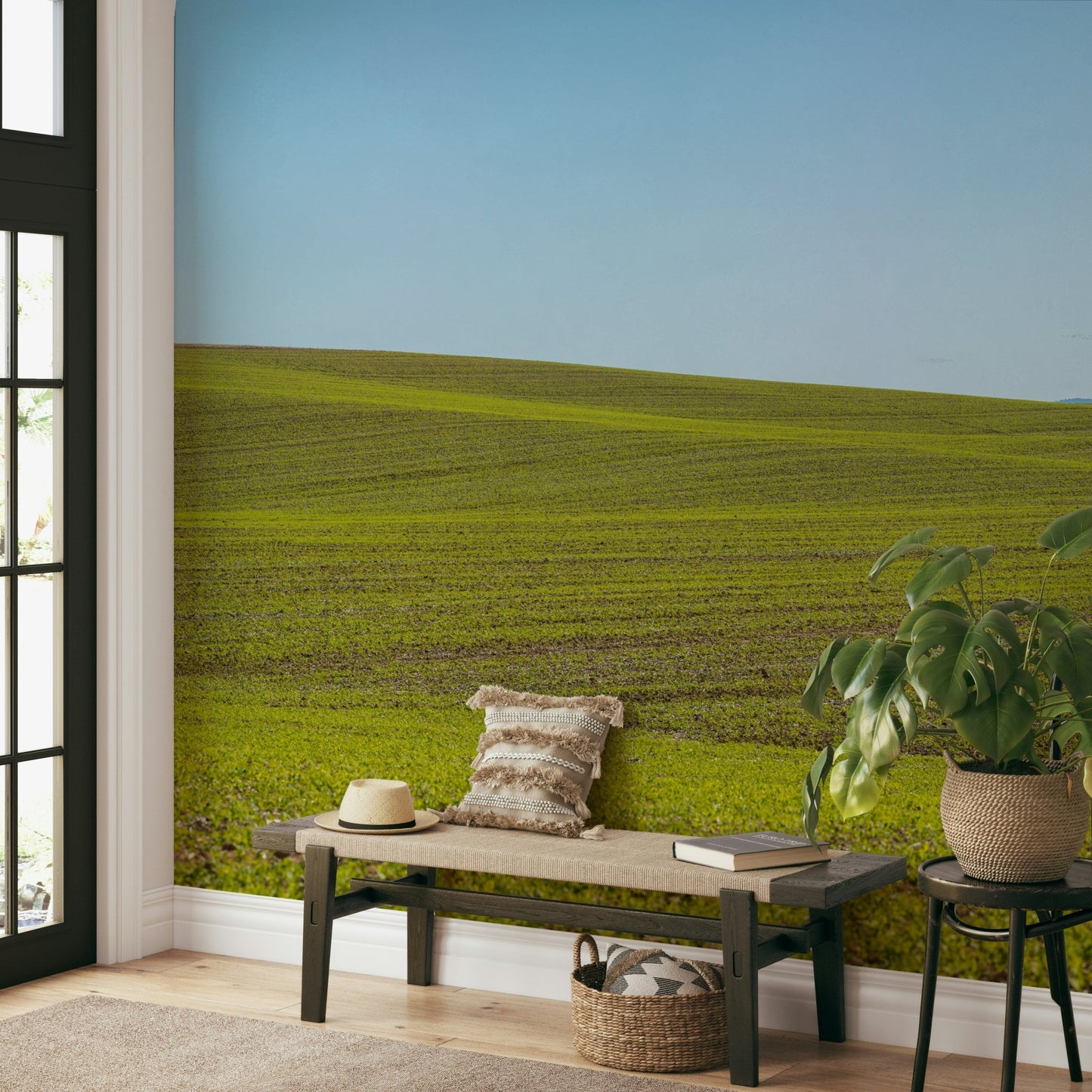 Serene Spring Fields wall mural design

