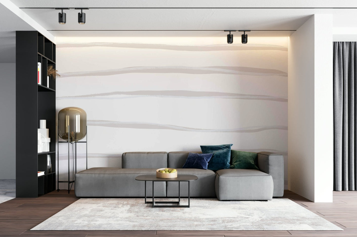 An artistic minimalist stripe mural for home decor., GD5173