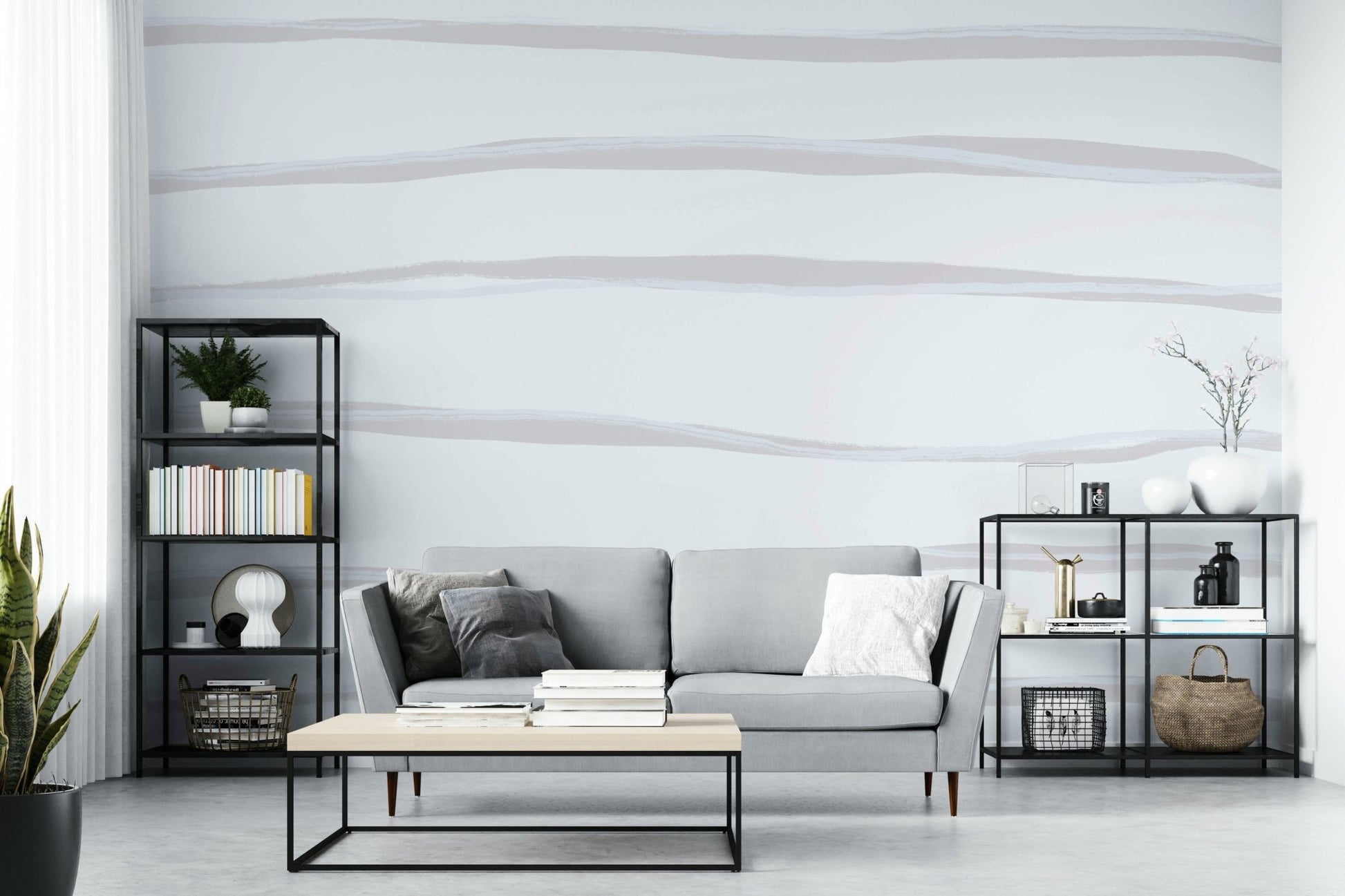 A contemplative geometric design wallpaper mural for a feature wall., GD5173