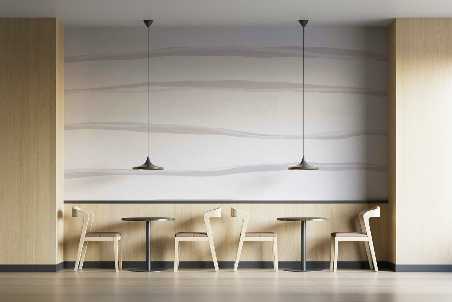A beautiful serene stripe wallpaper mural with subtle texture., GD5173