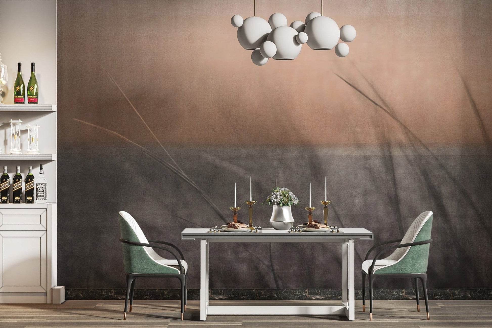 Rustic sunset leaf wallpaper for walls
