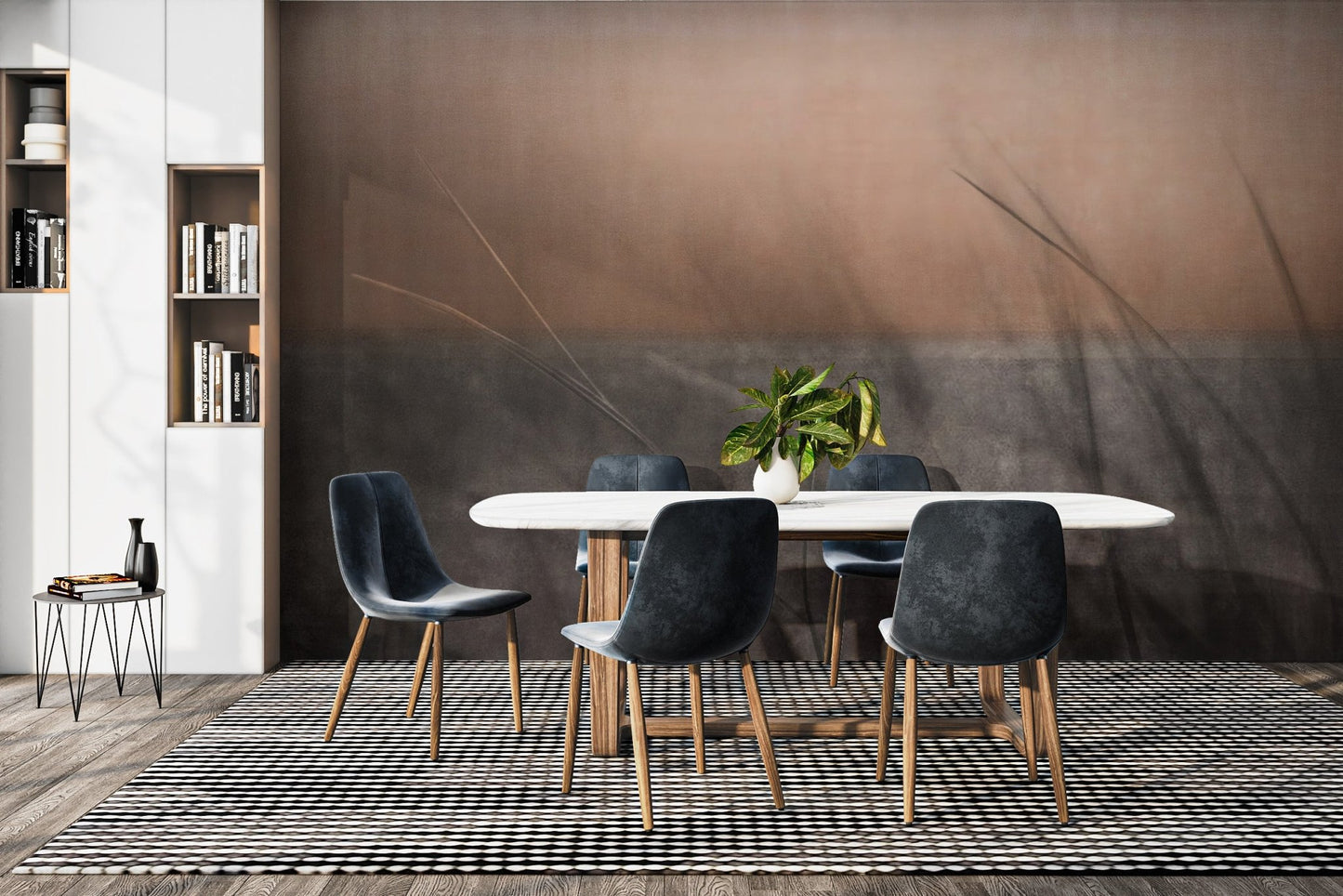 Nature-inspired grass leaves wall mural
