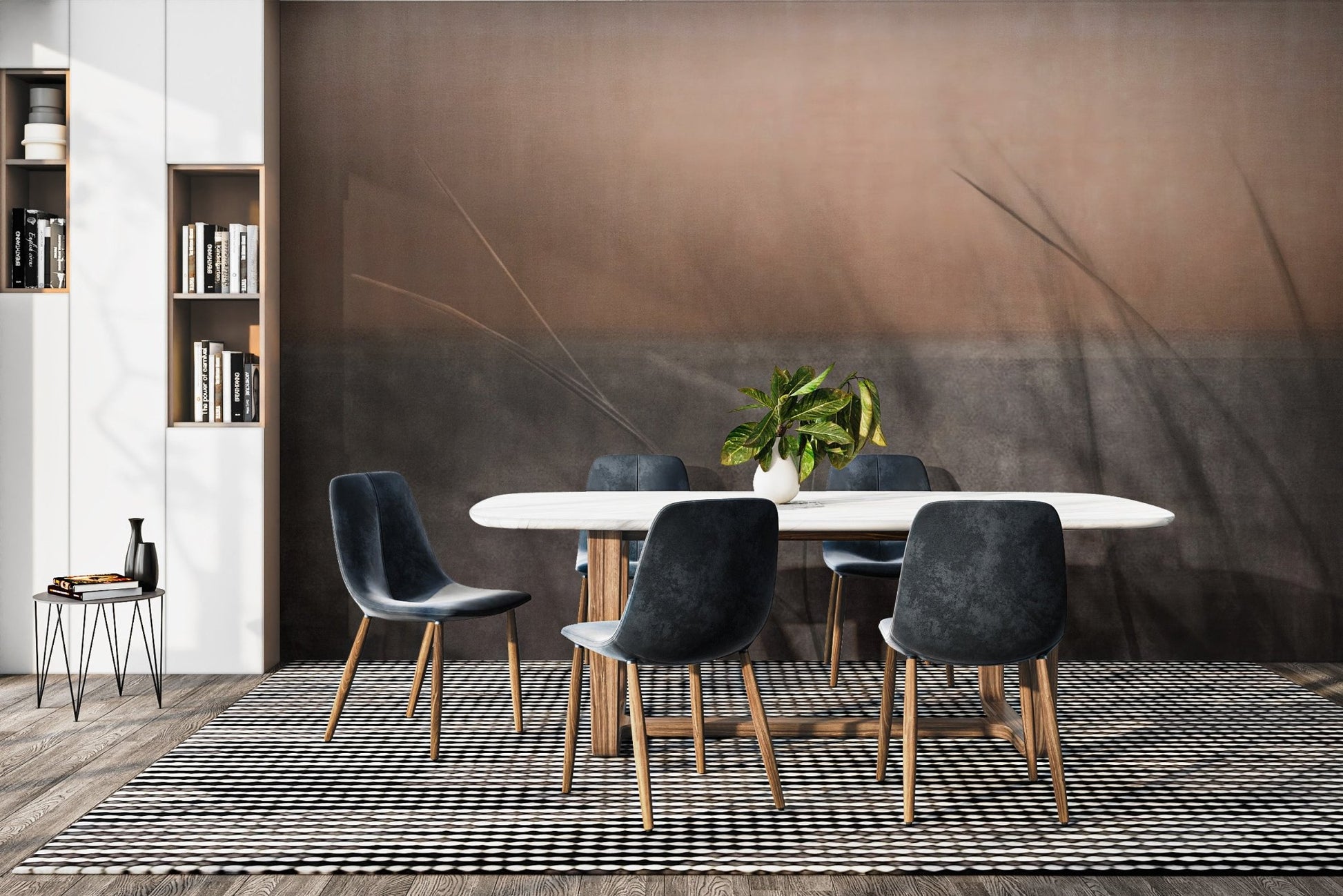 Nature-inspired grass leaves wall mural
