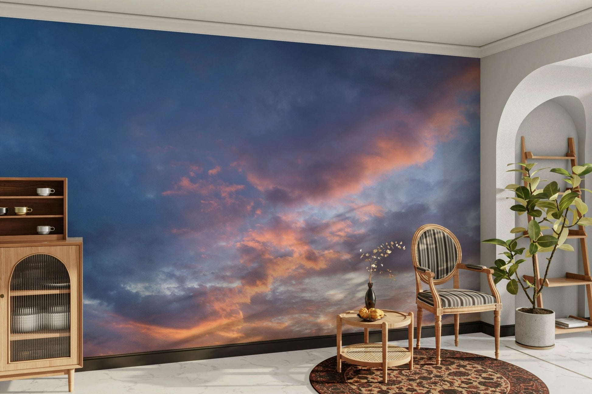 Peaceful sunset mural for home walls

