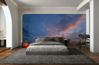 Calm evening sky mural with warm hues

