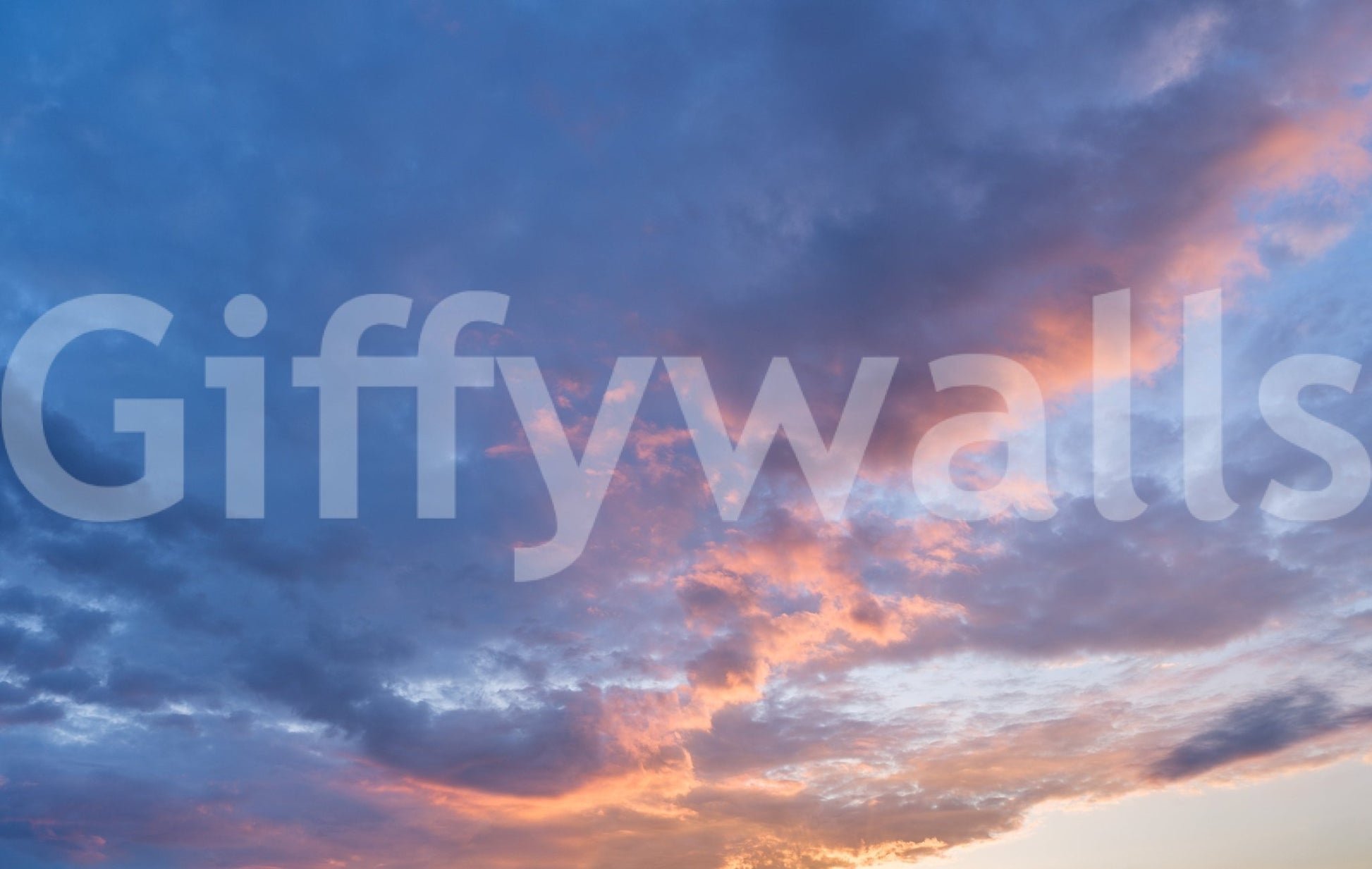 Serene evening sky mural for bedrooms

