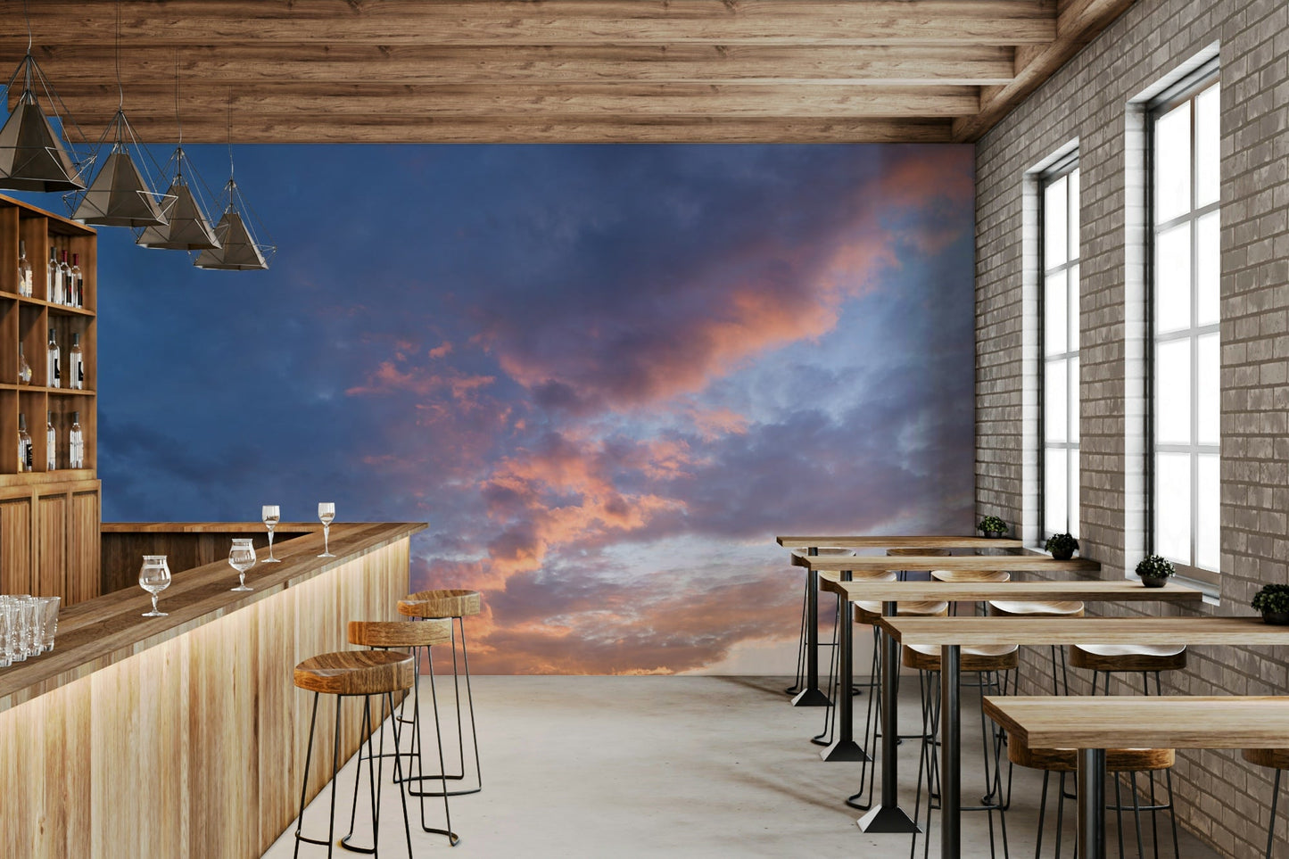 Gradient sunset tones wall mural

