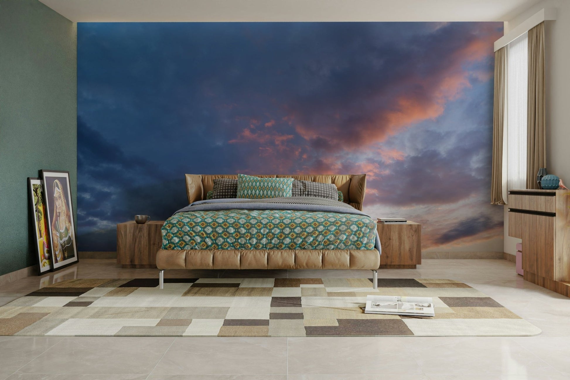 Pastel sunset tones wallpaper for interiors

