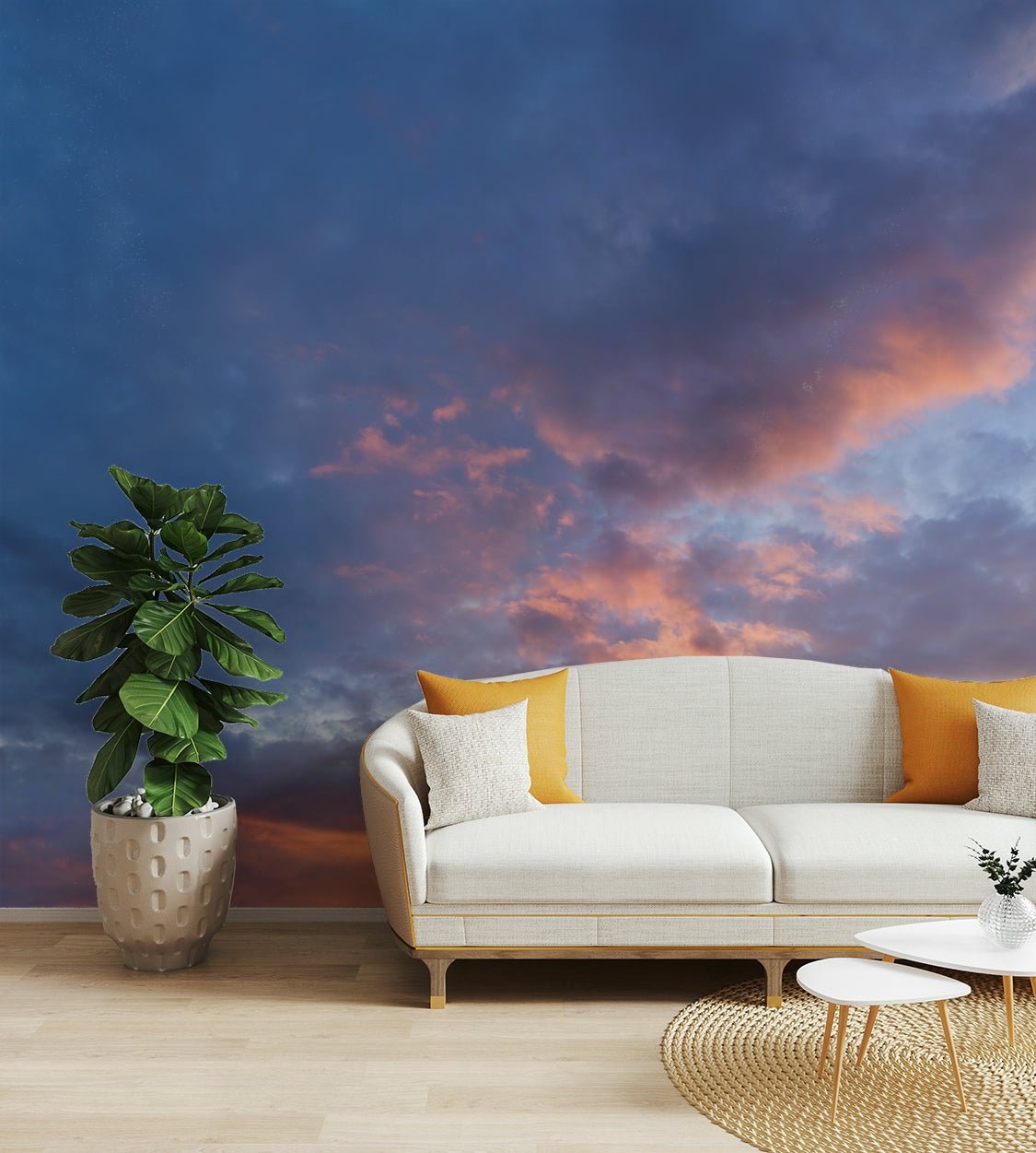 Serene Sunset Hues wall mural design

